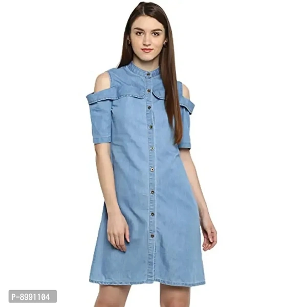 StyleStone Women's Shirt Knee Length Dress