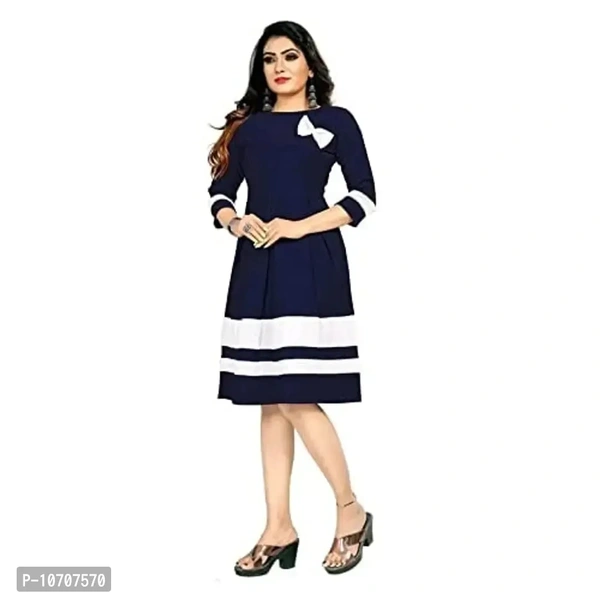 ZELZIS Woman's Crepe Dress (Small, Blue)