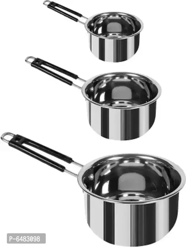 Useful Stainless Steel Saucepans- Pack Of 3