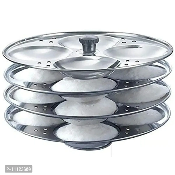 IDLI Making Stand 4 Stainless Steel Plate idli Stand Pack of 4 Idli Plates 16 Cavities