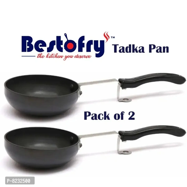 Bestofry Hard Anodised Premium Tadka Pan,2 peices