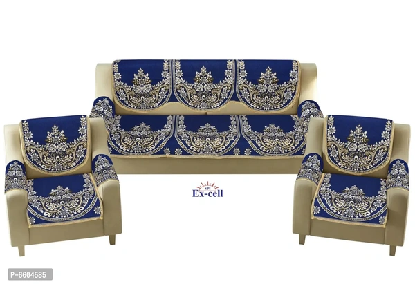 Comfortable Royal Look Velvet 5 Seater Sofa Covers - Set of 6 Pieces