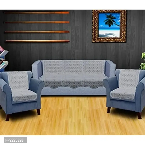 KANUSHI Industries? Floral, Design 5 Seater Sofa Cover (Color :White)