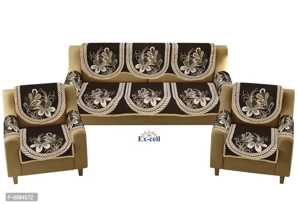 Comfortable Royal Look Velvet 5 Seater Sofa Covers - Set of 6 Pieces