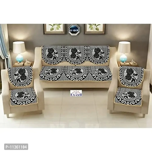 SPIEx-cell Excell Loomtex Velvet Sofa Cover Set | Leaf Patti Design | Heavy 500 TC Fabric