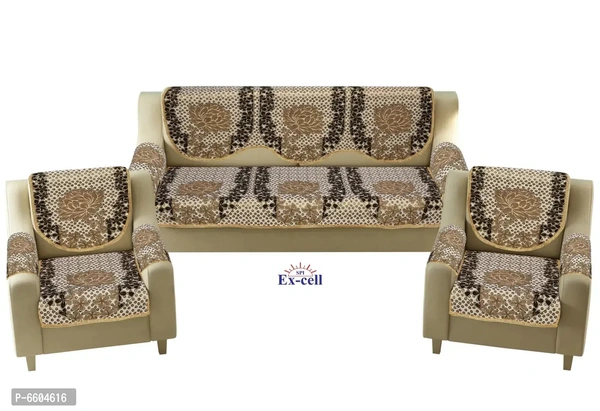 Comfortable Royal Look Velvet 5 Seater Sofa Covers - Set of 6 Pieces