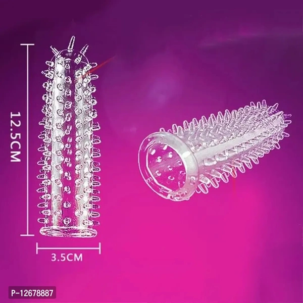 Long and full dotted washable condom with lubricant pack of 1
