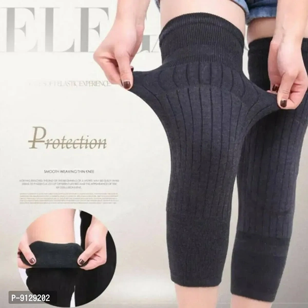 Unisex Knee Warmers/Woolen Knee Cap Unisex Elastic Support Leg Warmer Dark Grey (pack of 1)