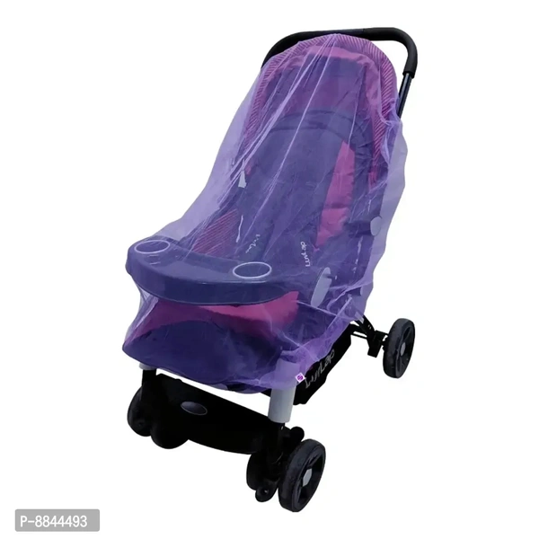 Polyester Infants Washable Baby Stroller Stretchable Mosquito Net-Purple