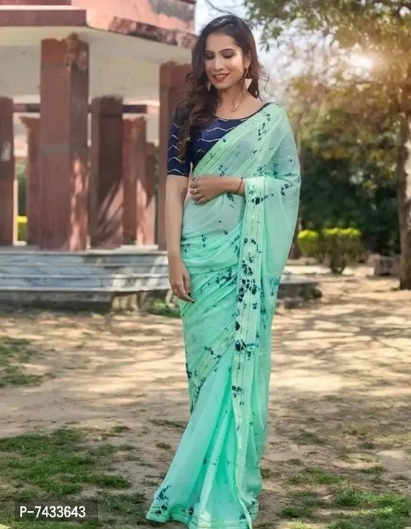 Chiffon Green Saree