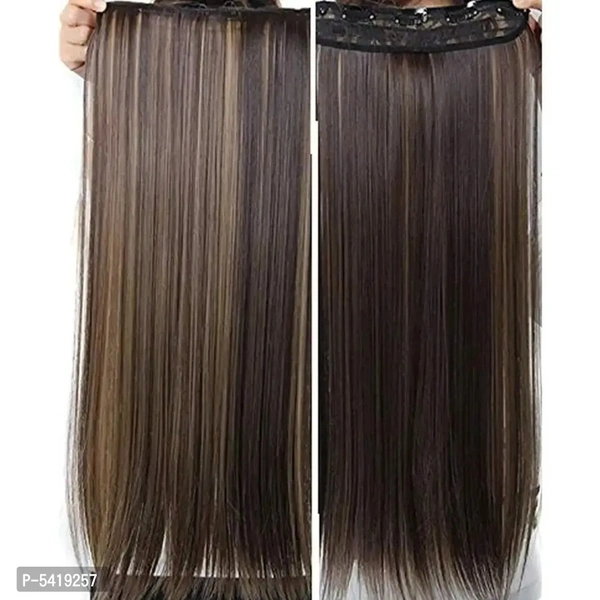 5 Clips Golden Highlighter Straight Hair Extension /