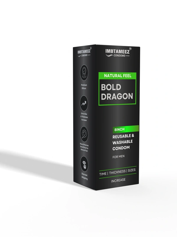 Bold Dragon Condom – The Ultimate 8-Inch Reusable Silicone Condom