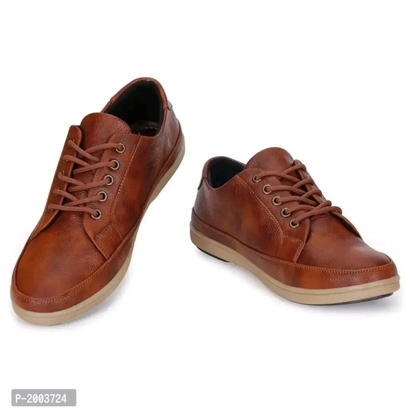 Tan Synthetic Leather Casual Shoes for Men