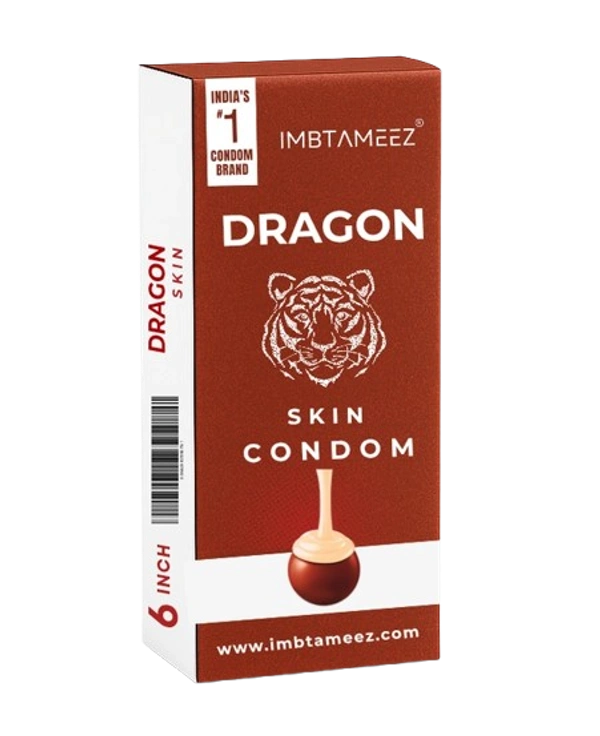 Imbtameez Dragon Silicone Condom Royal Edition | 6 Inch Reusable Dragon Skin Condom | Latex-Free, Washable Sleeve for Men