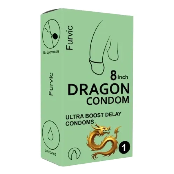 8 Inch Dragon Silicone Condom – Ultra Thin, Reusable & Delay Condom for Men
