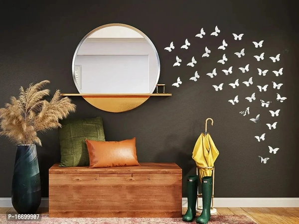 Designer Silver Acrylic 3D Mirror Stickers