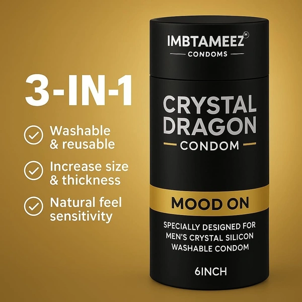 Imbtameez Crystal Dragon Silicone Condom – 6 Inch | Mood On Edition
