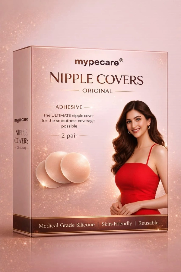 Mypecare® Original Adhesive Nipple Covers – Medical Grade Silicone, Reusable (2 Pairs)