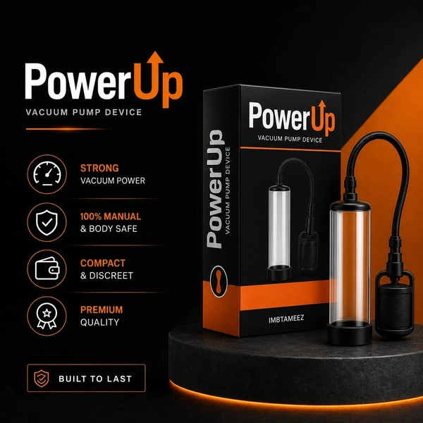 Imbtameez PowerUp Manual Vacuum Pump Device for Men | Adjustable Pressure Personal Wellness Pump | Reusable Premium Quality