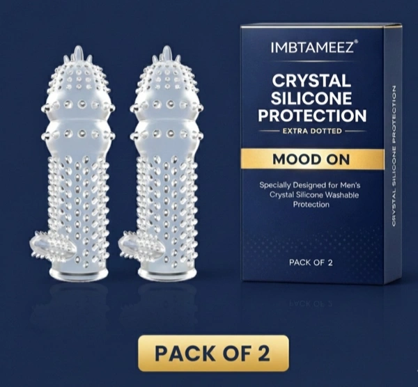 Imbtameez™ Crystal Silicone Protection Extra Dotted – Premium Silicone | Pack of 2