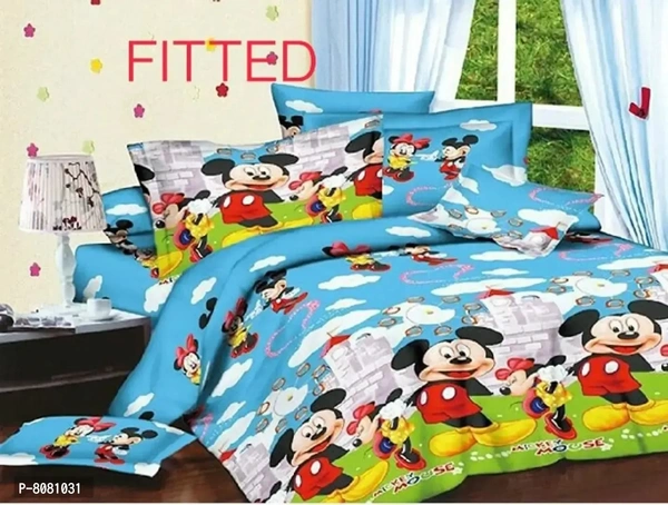 All Around Elastic Fitted Bedsheet Set with 2 Pillow Covers