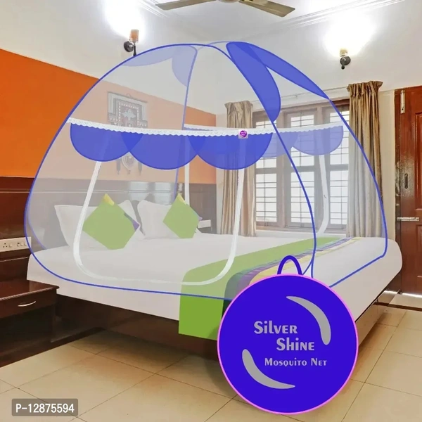 Amazing Polyester Blue Color Double Bed Foldable Design Mosquito Net M