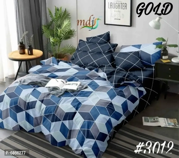 Comfortable Cotton Superfine Double Bedsheet Set with Two Pillow Cover