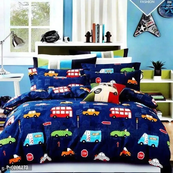Comfortable Cotton Superfine Double Bedsheet Set with Two Pillow Cover
