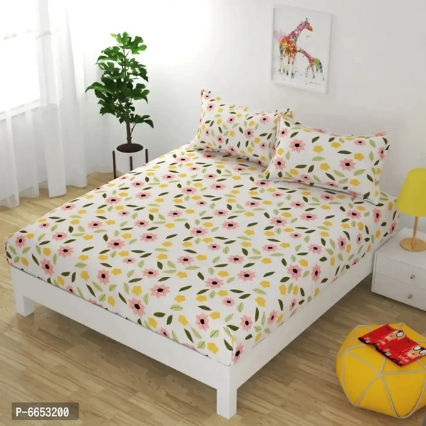 Comfortable Microfiber Superfine Elastic Fitted Queen Bedsheet Set wit