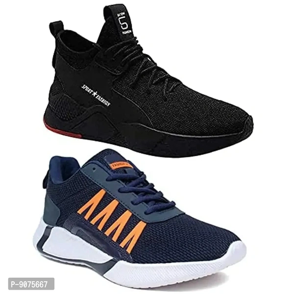 DEFLOW Combo Pack of 2 Multicolor Casual Sports Running Shoes for Men's (Combo-(2))