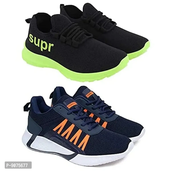 DEFLOW Combo Pack of 2 Multicolor Casual Sports Running Shoes for Men's (Combo-(2))