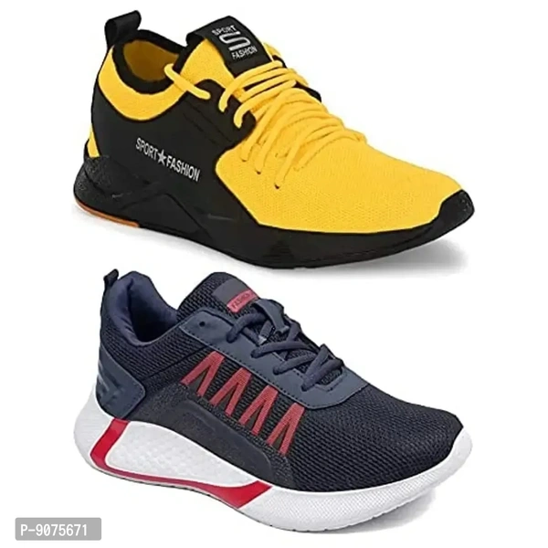 DEFLOW Combo Pack of 2 Multicolor Casual Sports Running Shoes for Men's (Combo-(2))