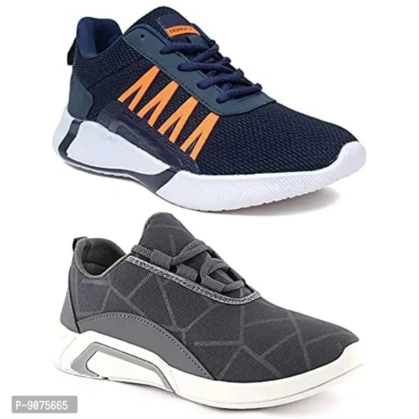 DEFLOW Combo Pack of 2 Multicolor Casual Sports Running Shoes for Men (Combo-(2)