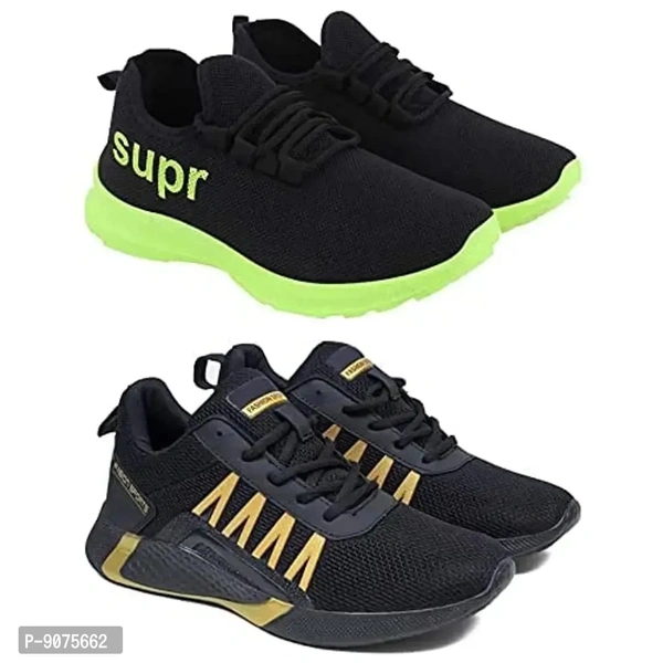 DEFLOW Combo Pack of 2 Multicolor Casual Sports Running Shoes for Men (Combo-(2)