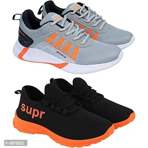 DEFLOW Combo Pack of 2 Multicolor Sports Running Shoes for Men (Combo-(2)
