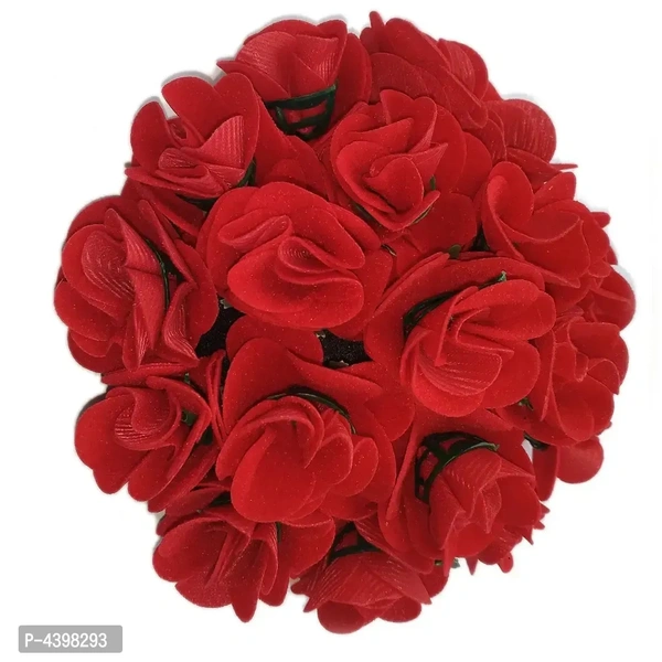 Fashion Red Juda Maker Flower Gajra Hair Bun