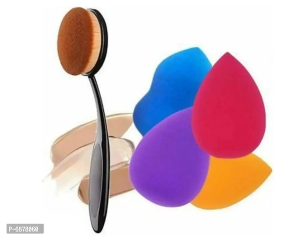 Foundation Brush And Makeup Puff Pack of 5