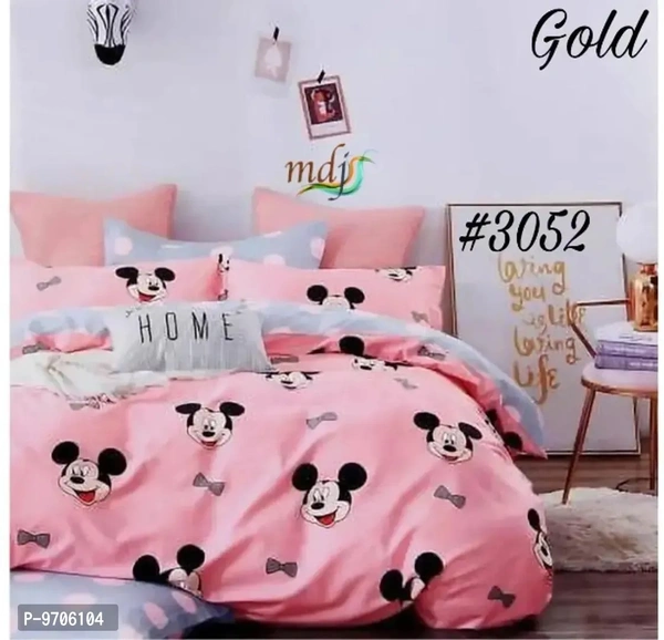 Glace cotton 1 Double Bed Bedsheet Set With 2 Pillow Cover
