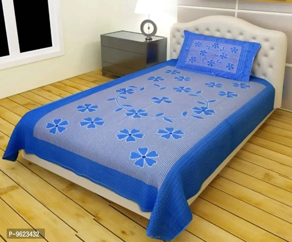 Glace Cotton Printed Flat Bedsheet Set Single Bed