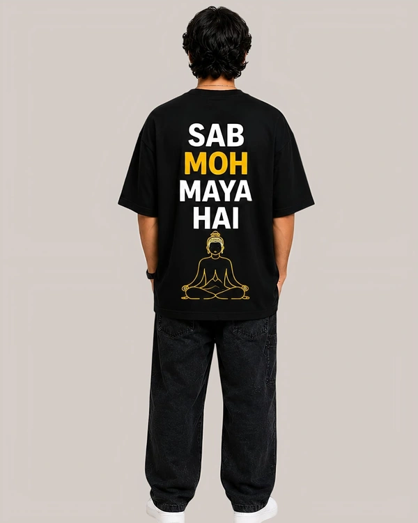 ModnCraze® Sab Moh Maya Hai Printed Oversized Cotton T-Shirt for Men