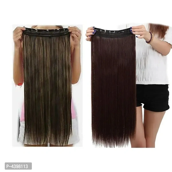 Pack Of 2, Straight Full Head Synthetic Fibre