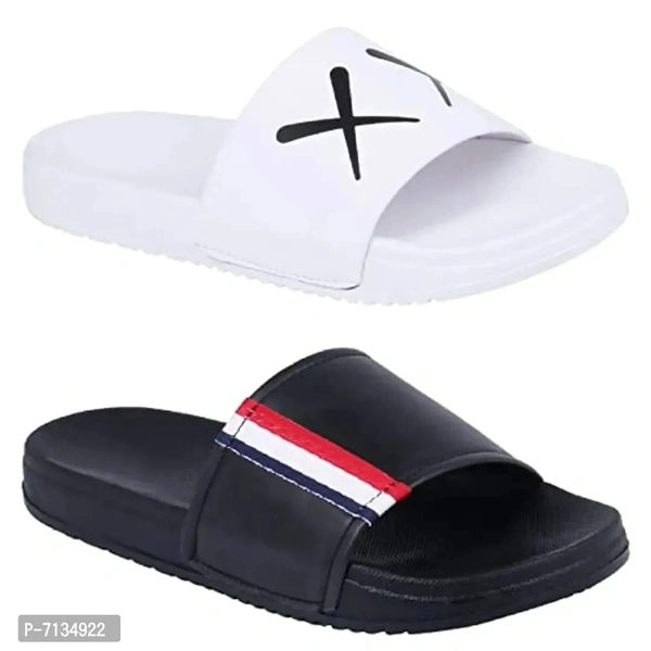 PERY-PAO Mens Combo Comfort Sliders Boys Flip-Flops