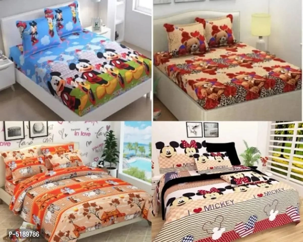 Polycotton Bedsheet Set Combo Pack Of 4