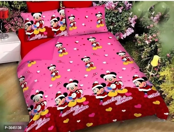 Polycotton Double Bed Bedsheet Set with 2 Pillow Cover