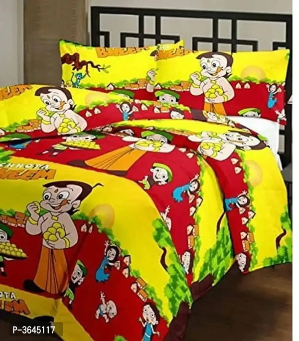 Polycotton Double Bed Bedsheet Set with 2 Pillow Cover