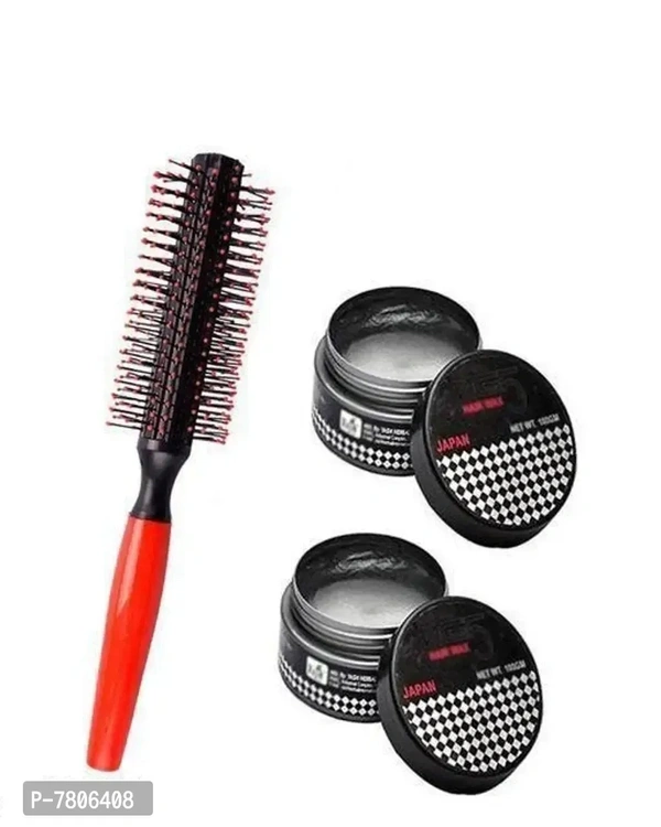 Round comb brush with mg5 styling hair wax(pack