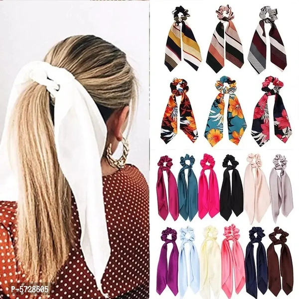 Satin Silk Elastic Hair Bands/Scarf Ponytail Holder Scrunchy