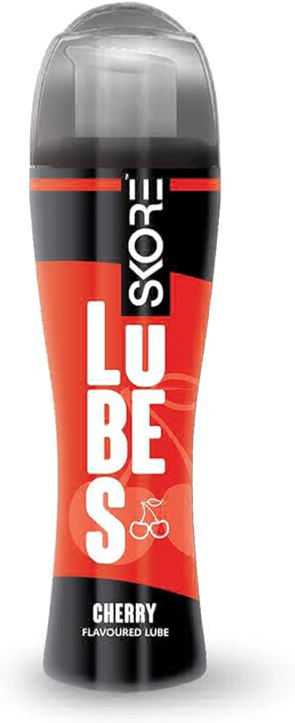 Skore Lubes Lubricant Gel for Men & Women | Cherry Flavored | Skin Friendly  | Water Based | Compatible with condoms | 50ml