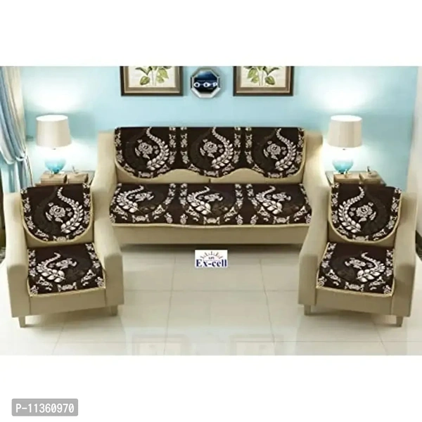 SPIEx-cell Excell Loomtex Velvet Sofa Cover Set | Leaf Patti Design |