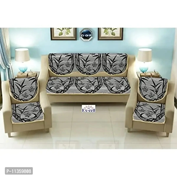 SPIEx-cell Excell Loomtex Velvet Sofa Cover Set | Leaf Patti Design |